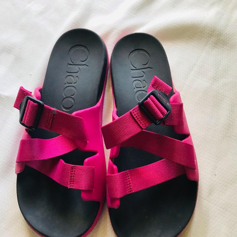 Chaco Pink and Black Sandals